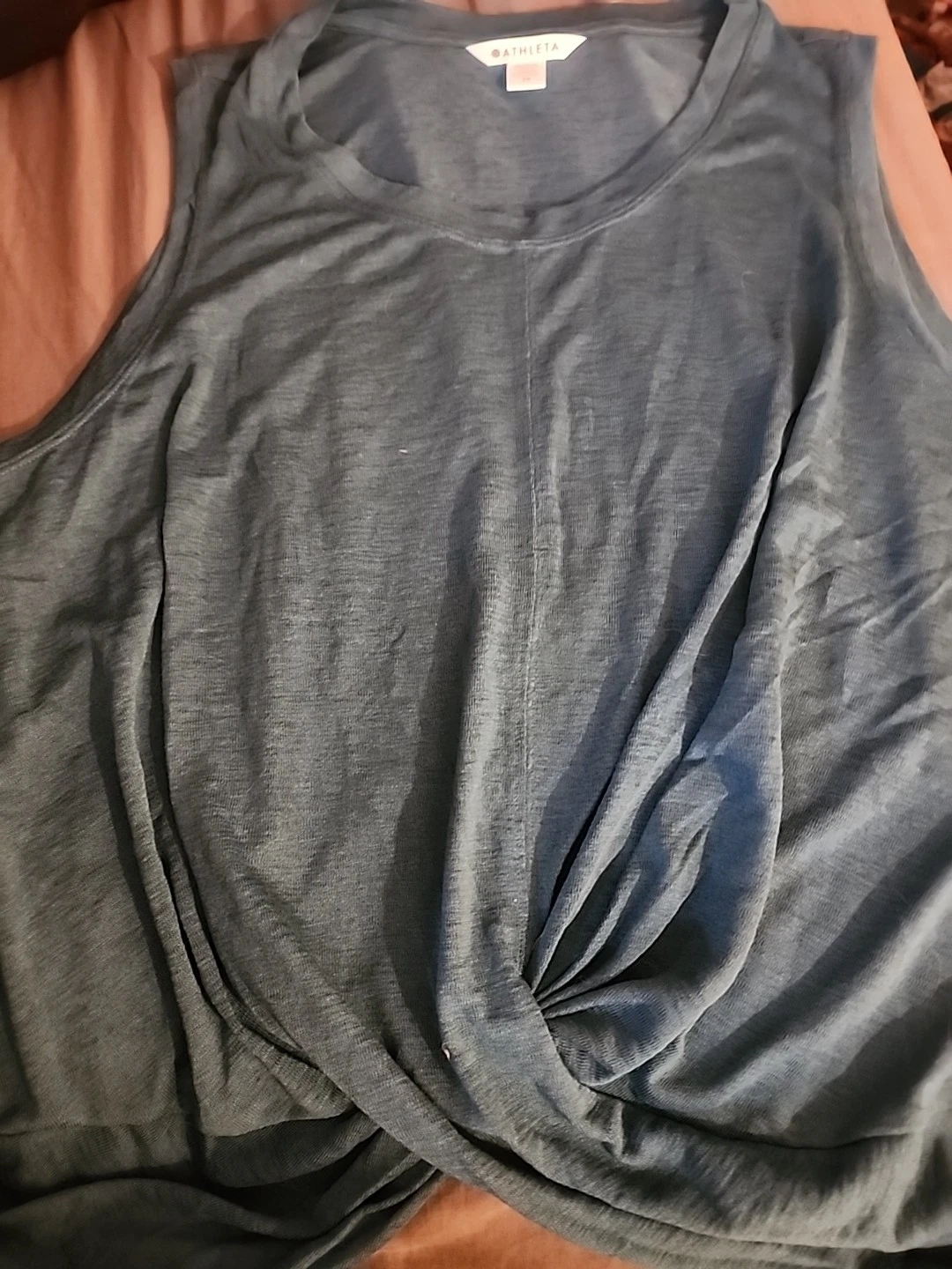 NWT Athleta Womens PLUS SIZE 3X A NICE GREENISH Breezy Twist Tank $49.