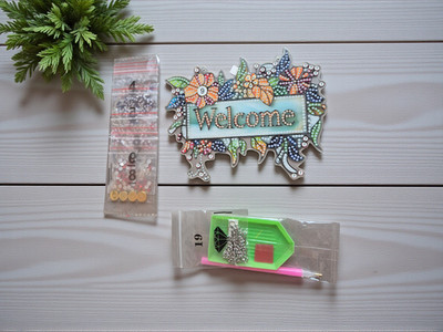 Diamond Painting Fensterbild DIY Set ''Welcome'' für kreative Deko zu Hause