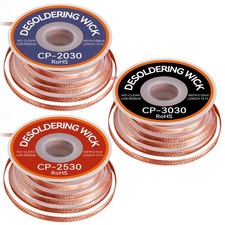 JoTownCand 3PCS Premium Desoldering Wick - 3 Sizes Solder Wick Braid (0.08", 0.1