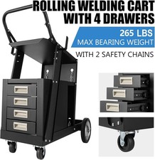 Heavy Duty Welding Cart with 4 Drawers 360  Rolling Trolley for MIG/TIG Welder