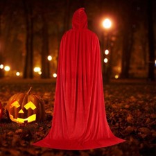 Samt Kapuzenumhang Cape Hexerei Gothic Mittelalter Vampir Cosplay Kostüm