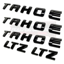 07-20 For Tahoe LTZ Gloss Black Letters Emblems Door Badges Nameplate Tailgate