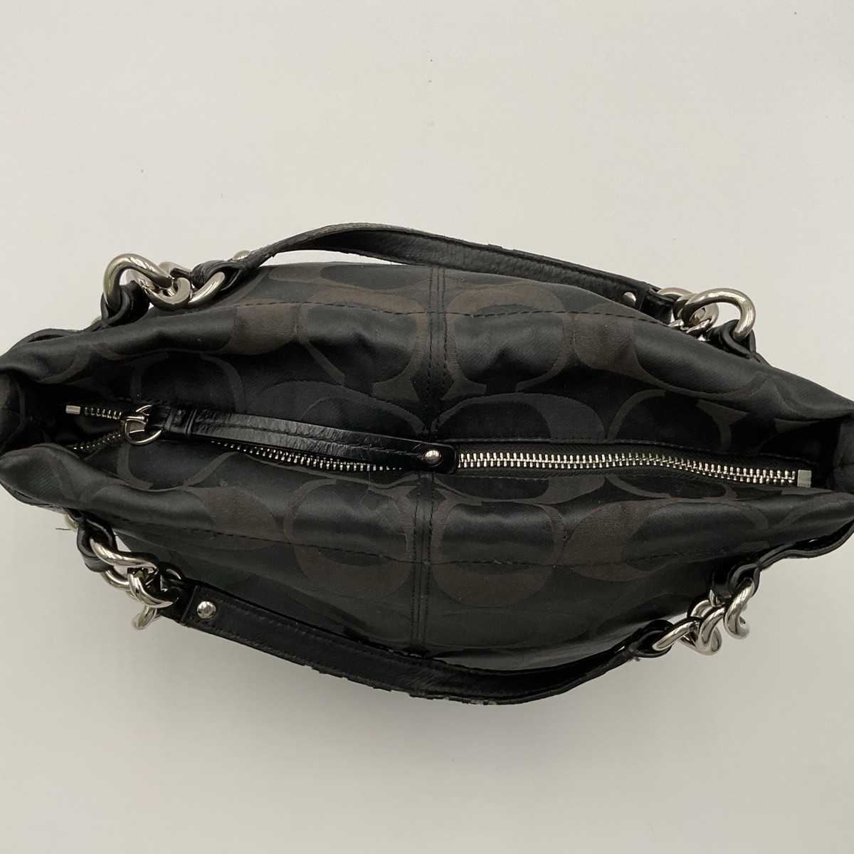 COACH Brooke Signature Sateen Satchel Shoulder Bag Black C1176