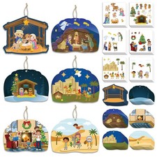 48Pcs Religious Crafts Nativity Stickers Make a Nativity Scene Sticker Orname...