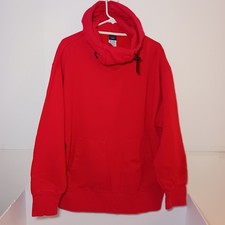 Vintage 1999 Tommy Jeans Pullover Fleece Hoodie Sweatshirt Mens Sz L Red
