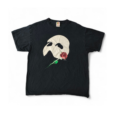 Fruit of the Loom Vintage 90s Phantom Opera Mask Rose Graphic T-Shirt XL