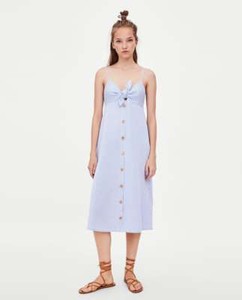 zara blue midi dress
