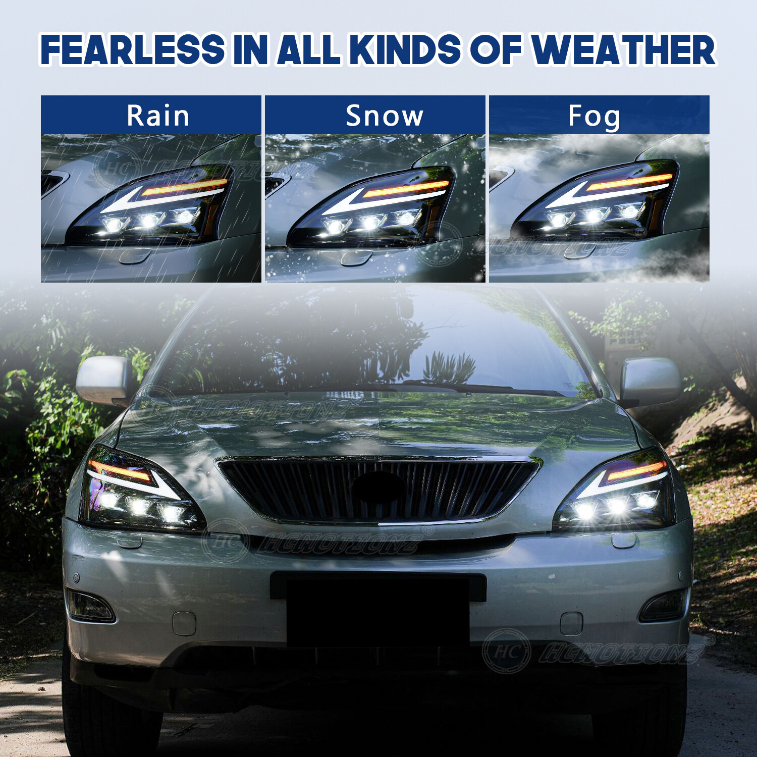 HCmotion LED Front Lamp For Lexus RX330 RX350 400H 2003-2009 Animation Headlight