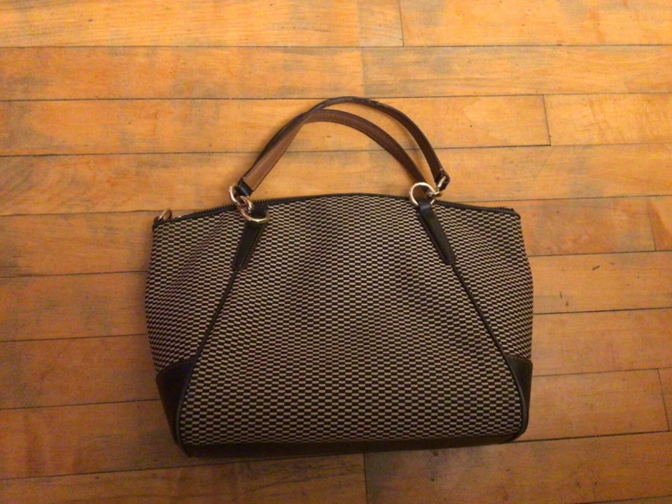 Bolso de Mano Coach New York Negro/Marrón Cuadros Latón Nº1661 F57244 Foto 3 de 4