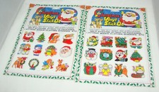 Vintage 72 Unused Christmas Vinyl Puffy Stickers Taiwan Sealed New 6 Packages
