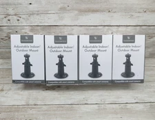 Lot of 4 New, WASSERSTEIN Adjustable Indoor/Outdoor Security Wall Mount, BLACK
