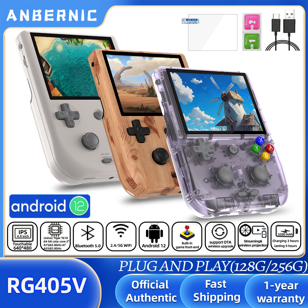 ANBERNIC RG405V 4 Inch Handheld Game Console Android 12 System 128GB 5G  WiFi US