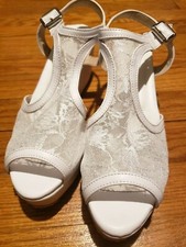 Comfortable Wedding Shoes Custom-Made, Low Platform Wedges, Tried on Once