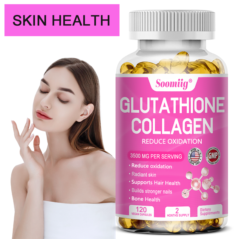 Glutathione Collagen Capsules Brighten Skin Tone. Whiten And Smooth  Antioxidant