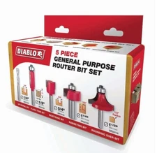 Diablo General Purpose Router Bit Set 5 pc - DR89100