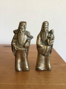 antique chinese bronze pair of figures