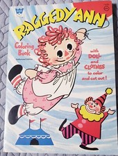 Vintage Whitman Raggedy Ann Coloring Book Cutout Dolls Unused 1971