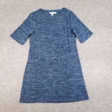 Aryeh Sweater Dress Womens Medium Blue Shift 1/2 Sleeve Stretch Casual Knit