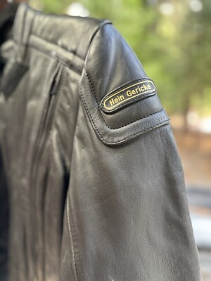 Hein Gericke Leather Moto Jacket Mens 34 Black Motorcycle Biker