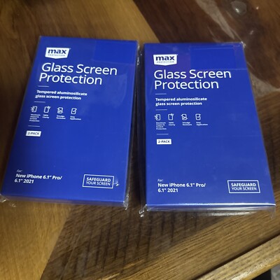 Max Protection Tempered Glass Screen Protector  iPhone 6.1  Pro NEW 4 Total