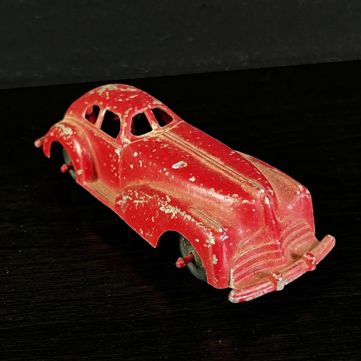 Vintage Manoil Die Cast Toy Car No.707 Red Coupe 1940's Art Deco