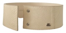 GF FERRE Belt Off White Waxed Cotton Wide Fas...