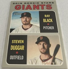 2019 Heritage Baseball Ray Black Steven Duggar San Francisco Giants Rookie #267