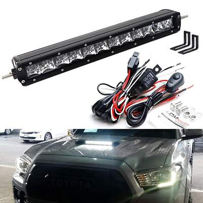 #ad #ad 60W LED Light Bar w Hood Scoop Mount Bracket Wiring For 2016 23 Toyota Tacoma $99.99