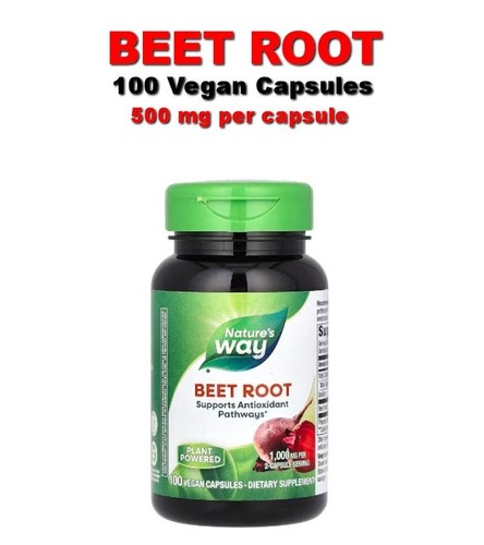 Nature's Way, racine de betterave, 500 mg, 100 gélules végétaliennes, sans gluten, végétalien - Photo 1/5