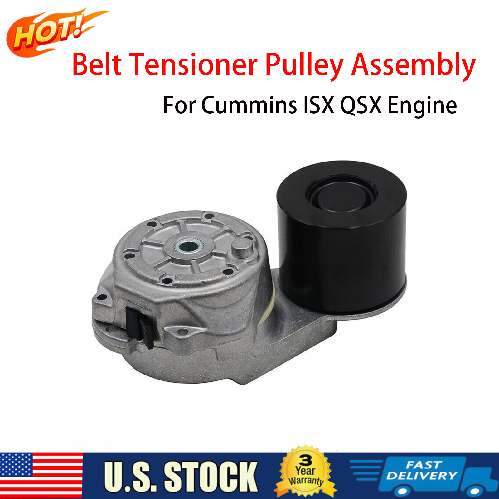 For Cummins ISX QSX Engine Peterbilt DAYCO 89440 Belt Tensioner Pulley