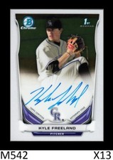 1-2014 BOWMAN CHROME DRAFT AUTO KYLE FREELAND ROCKIES QTY