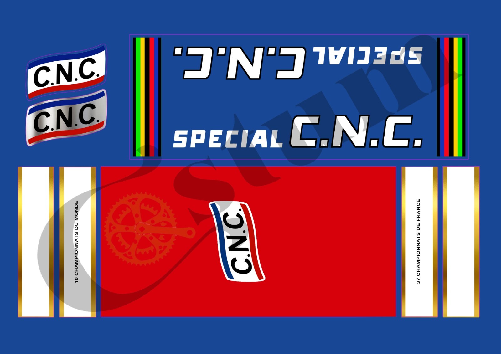 Stickers CNC vélo de course autocollants imperméables vtt noir SPECC003