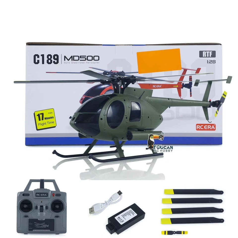 335mm Length 1/28 PA Army Style Helicopter C189 MD500 Altitude Hold Stunt Modes - Image 2 of 4