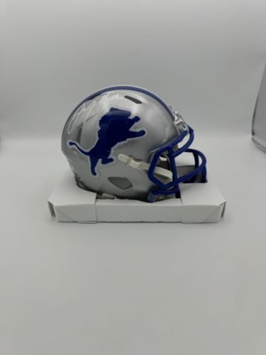 Jared Goff Signed Detroit Lions throwback Speed Riddell Mini Helmet COA Hologram