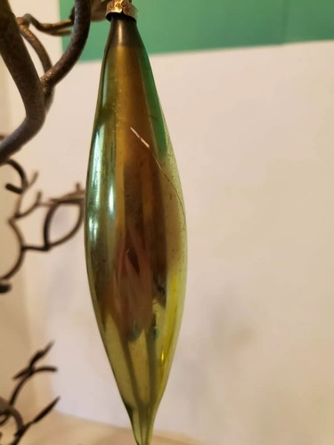 Vintage Glass Icicle Long Teardrop Christmas Ornaments x 6 West Germany - Picture 3 of 4