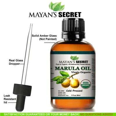 MAYANS SECRET Marula Oil USDA Certified Organic, Virgin, cold pressing, Unrefined