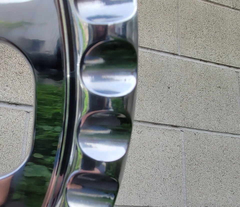 16-дюймовый хромированный руль для грузовика с бордовой виниловой ручкой - 5 отверстий - Изображение 3 из 4