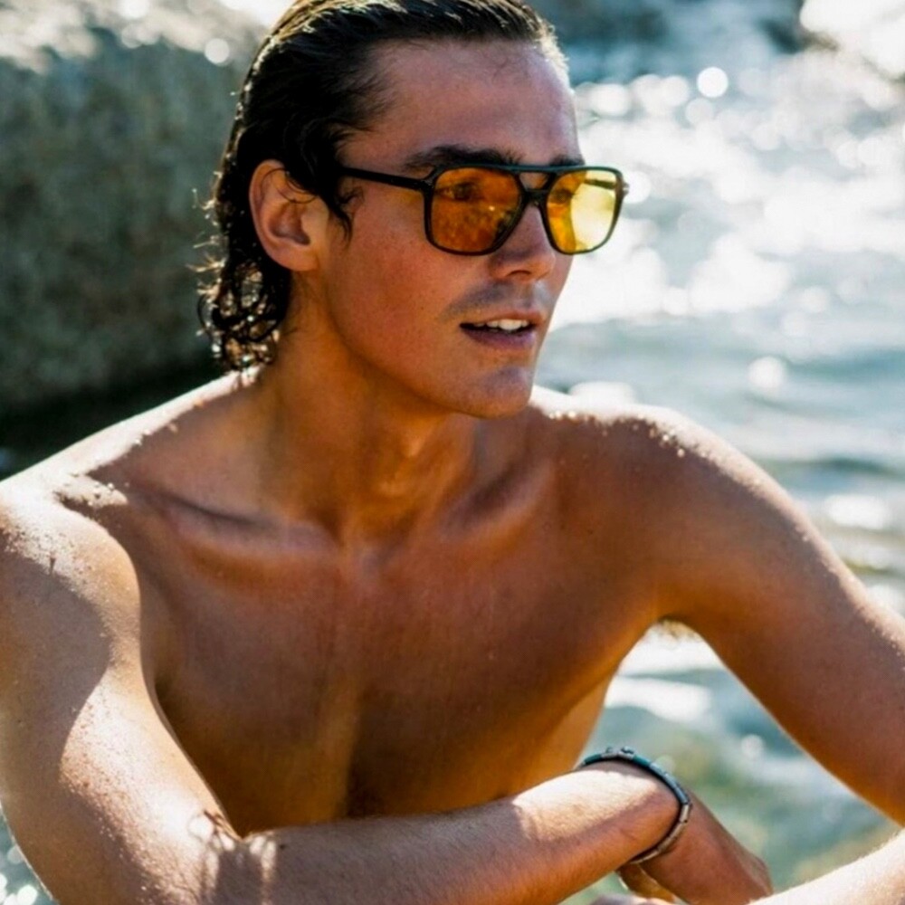 Vintage 70s Yellow Tinted Glasses Yellow Lens Sunglasses Yellow