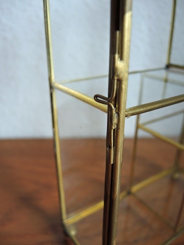 XS Glas Vitrine Messing Rahmen rechteckig ohne Spiegel Sammlerstück Miniatur - Bild 5 von 8