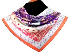 26"X26"Singing Print Pure Mulberry Satin Silk 12momme Scarf 65x65cm5-5