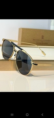 Brunello Cucinelli x Oliver Peoples Aviator Sunglasses Gold Black Ti
