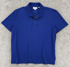 Lacoste Performance Knit Polo Shirt Mens 7 2XL Royal Blue Slim Fit 100 Cotton