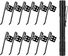 20 Pieces Replacement Flashlight Clip for Removable Accessories, Black Pocket Cl