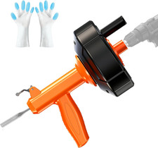 Drain Snake, Drain Auger with Drill Attachment, 25 Feet Plumbing Snake Auto Feed
