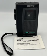 Sony TCM-85V Handheld Cassette Player Recorder with VOR Recording Read Desc