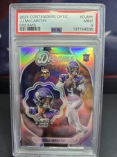 2024 Contenders Optic JJ McCarthy RC DREAMS Card PSA 9 pop Of 4 RARE Silver Holo