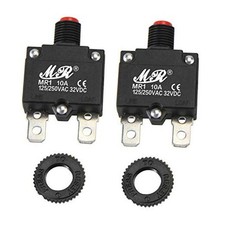 10 Amps Thermal Circuit Breakers 125/250V AC 32V DC Push Button Manual 10A