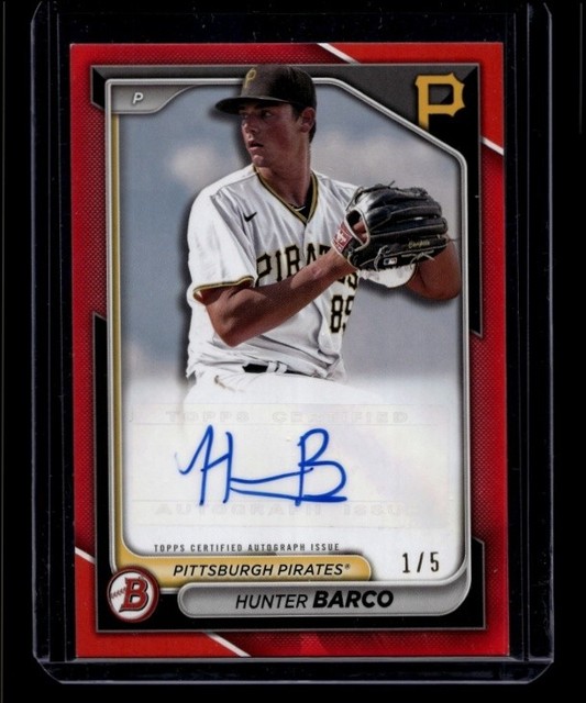 2024 Bowman Baseball Hunter Barco #PPRA-HB 1st Prospect Auto Red /5