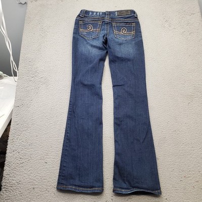 Seven7 Bootcut Jeans Womens 25 Blue Denim Dark Wash Distressed