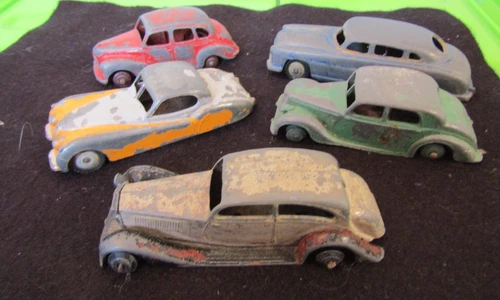 FIVE  VINTAGE DINKY  DIECAST MODELS FOR RESTORATION